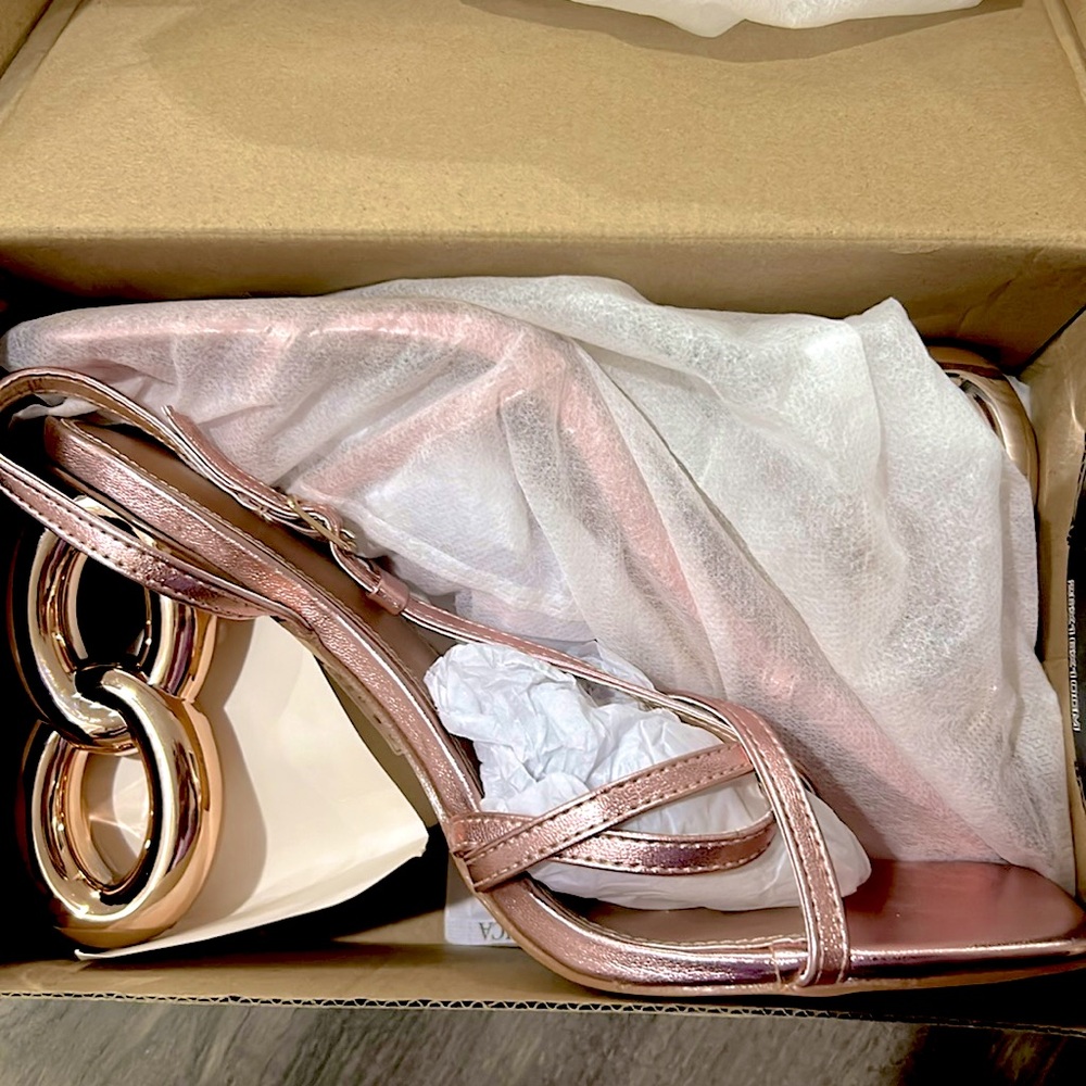 Shimmery Rose Gold Heels
